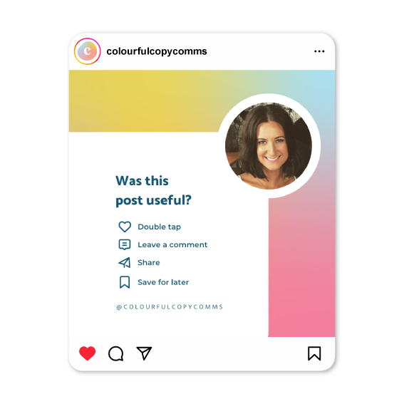 Media Avenue client CTA Instagram post design for Colourful Copy and Comms