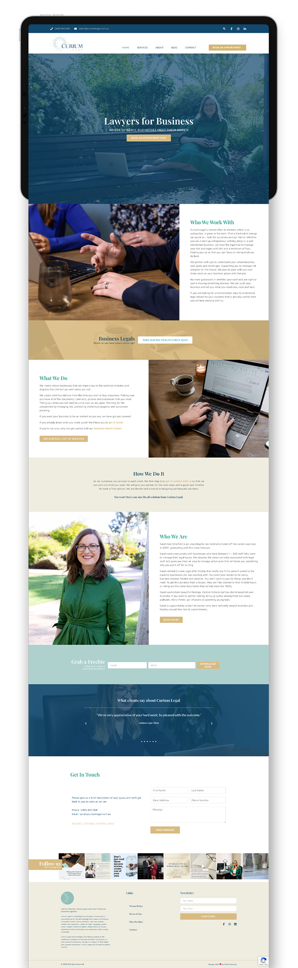 Media Avenue client wordpress website design for Curium Legal