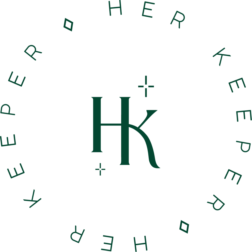 Media Avenue client watermark logo design in deep green for Her Keeper