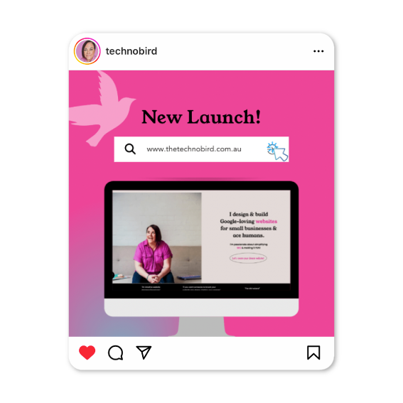 Media Avenue client Instagram website launch post design Techno Bird
