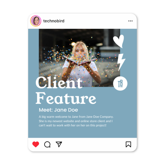 Media Avenue client feature Instagram post design Techno Bird